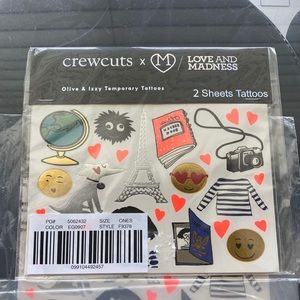 Crewcuts Olive & Izzy Temporary Tattoos NWT